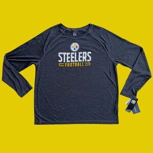 New Pittsburgh Steelers Football SIZE XL Fanatics Gray Wicking Long-Sleeve Shirt